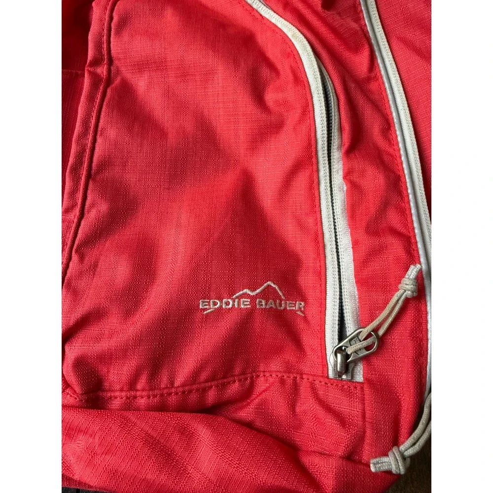Eddie Bauer Sling Backpack OS Red Excellent Crossbody Hiking Travel Bag